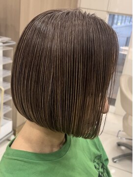 ミングル(MINGLE) ワンレンボブ大人ボブ30代40代50代白髪染めシアーグレージュ