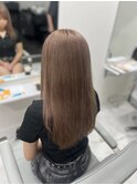 くびれヘアアプリコットオレンジハイライトカラーブルーカラー