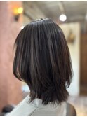 黒髪/クラゲヘアー/オリーブグレー/小顔/ココアベージュ/鎌取