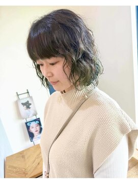 アーブルポンテ(ARBRE ponte) ブリーチ裾カラーグリーン