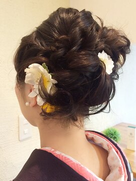 結婚式 パーティに振袖 訪問着アレンジ 着物ヘアセット L あだち美容室 アンフローリア En Fleurir のヘアカタログ ホットペッパービューティー