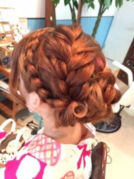 ロカット サロン(Roquat Salon) 編み込み浴衣アップアレンジ【ヘアセット　立川/立川南/卒業袴】