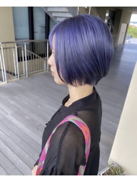 モアナ バイ ヘッドライト 沖縄東崎店(Moana by HEADLIGHT) Moana【東崎】#ネイビーカラー#ケアブリーチ#ボブ