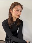 シースルーバング/レイヤーカット/ブラウンベージュカラー