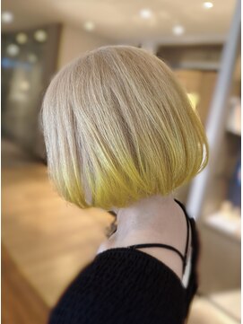 ユウヘアー 石川橋店(U Hair) ボブ×ハイトーンデザインカラー