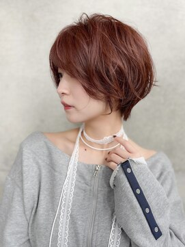 20代30代40代大人可愛い丸みショートボブピンクベージュカラー