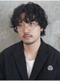 大人ミディアムルーズカーリーパーマ無造作パーマくるくるパーマ