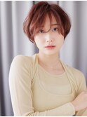 ウルフマッシュパーマチェリーレッドブリーチなし30代40代Te1