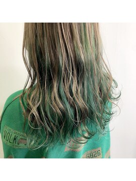 テクライズ 豊橋店(TECHRISE) ☆インナーカラー×クリアグリーン☆