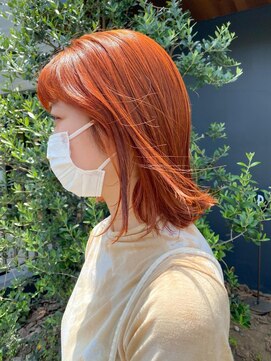 ナル(nalu.) ボブ/オレンジカラー/ミディアムボブ