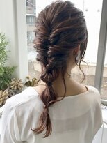 △編み下ろしアレンジ結婚式お呼ばれアレンジヘアセット