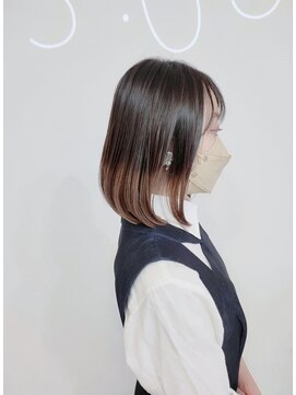 コヨミ(koyomi) チョコレート裾カラーが可愛い肩ギリギリBOB10代/20代