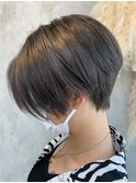 ■ツーブロックハンサムショート ダークグレー