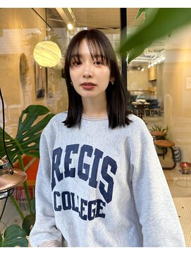 ヒュージ 三軒茶屋(huge) 外ハネボブミディアム×ニュアンスカラー_20代30代