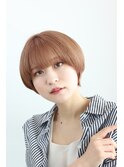 【不動前美容室】ショートカット・ハイトーンベージュ