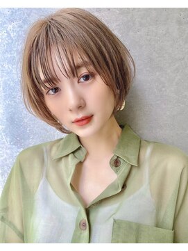 エニ 自由が丘(ENi) 黒髪/グレーベージュ/レイヤーロング/前髪パーマ[自由が丘駅]