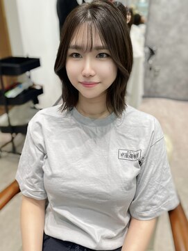 フォンド 津田沼(fond.) デザインカラー/レイヤーカット/ウェットヘア/オリーブベージュ