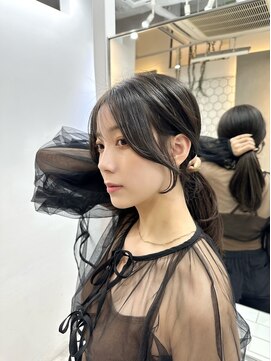 ヴィオットバイサロン(Viot by Salon) 小顔ブリーチなし黒髪ネビージュワンレンローレイヤーボブルフ