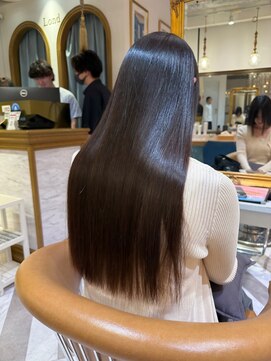 ロンドアベニール 北千住(Lond avenir) ブリーチなしチェリーブラウン髪質改善縮毛矯正酸性ストレート