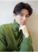 センターパートニュアンスパーマフェザーパーマ