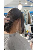 切りっぱなしボブ/抜きっぱなしインナーカラー