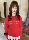 暖色◎ブリーチなしレイヤーロング 赤髪で大人美人30代40代
