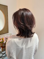 ユウヘアー 本山店(U Hair)&nbsp;くびれミディアム/レイヤー/ハイライト/ピンクブラウン/似合わせ