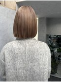 切りっぱなしボブエアリーロング美髪ピンクブラウン