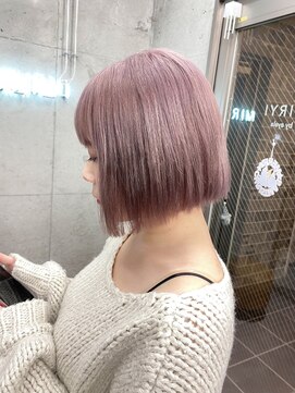 【Rico】ピンクベージュ/ブリーチ/ボブ