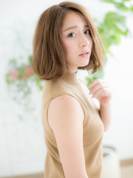 プリモア サロン ハナレ 綾瀬(primoA salon HANARE) 綾瀬/髪質改善/ミルクブラウン×ワンレンふんわりボブパーマm