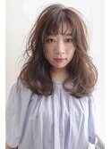 【潤い柔らか】ゆるふわセミディー×グレージュ