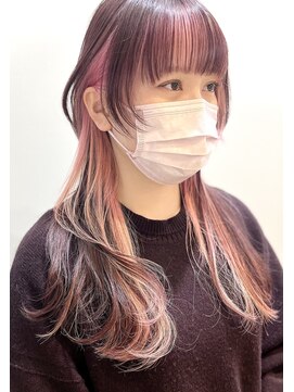 モア 下通店(MORE) ピンクインナーカラーウルフ