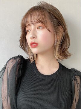 レア 表参道(L'ea) ☆黒髪クラゲヘアーオリーブグレー小顔ココアベージュ