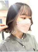 ダブルカラーインナーカラーホワイトベージュケアブリーチ