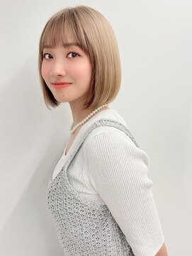 エアー 横浜(AIR) 【長谷川】大人可愛いシルキーベージュボブ