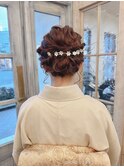 ＊ お着物に合わせたねじねじアップアレンジ