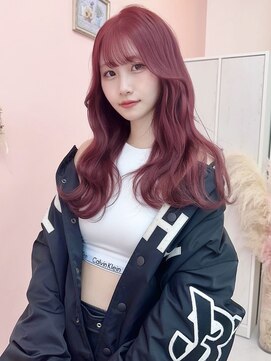 ロンムー(ronmuu) カシスレッド＆韓国ウェーブスタイル