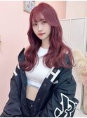 カシスレッド&韓国ウェーブスタイル