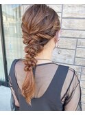ヘアセット 編みおろし