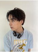 センターパート波巻きスパイラルパーマかきあげ無造作STYLE