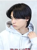 センターパート ニュアンスパーマ ツーブロック