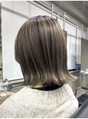 バレイヤージュ/船橋/くすみベージュ/細めハイライト