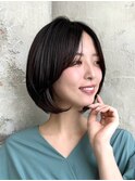『岩田莉奈』うる艶カラー30代40代50代丸みショートひし形新宿