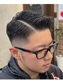 【アイロンパーマ】スキンフェードサイドパート