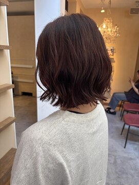 ルシュカイチマルニ(Rasca102) Rasca〇くせ毛風ゆるめパーマ/ボブ/レッドブラウン