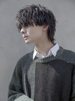 シティ(CITY) フェザーパーマブルーブラック波巻きパーマミディアムウルフ