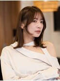 小顔効果ミディアムレイヤー*顔周りレイヤー*透明感カラー銀座