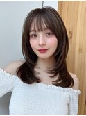 イメチェン顔まわりレイヤー/おろし前髪/ハッシュカット