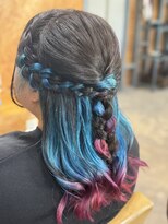 リッカヘアー(Ricca hair)&nbsp;ダークグレージュ×グッピーグラデーションインナー