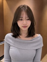 サボ 栄店(sabo)&nbsp;鎖骨ミディアム × 顔まわりレイヤー × オリーブベージュ